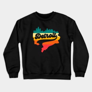 Detroit Michigan city map Crewneck Sweatshirt